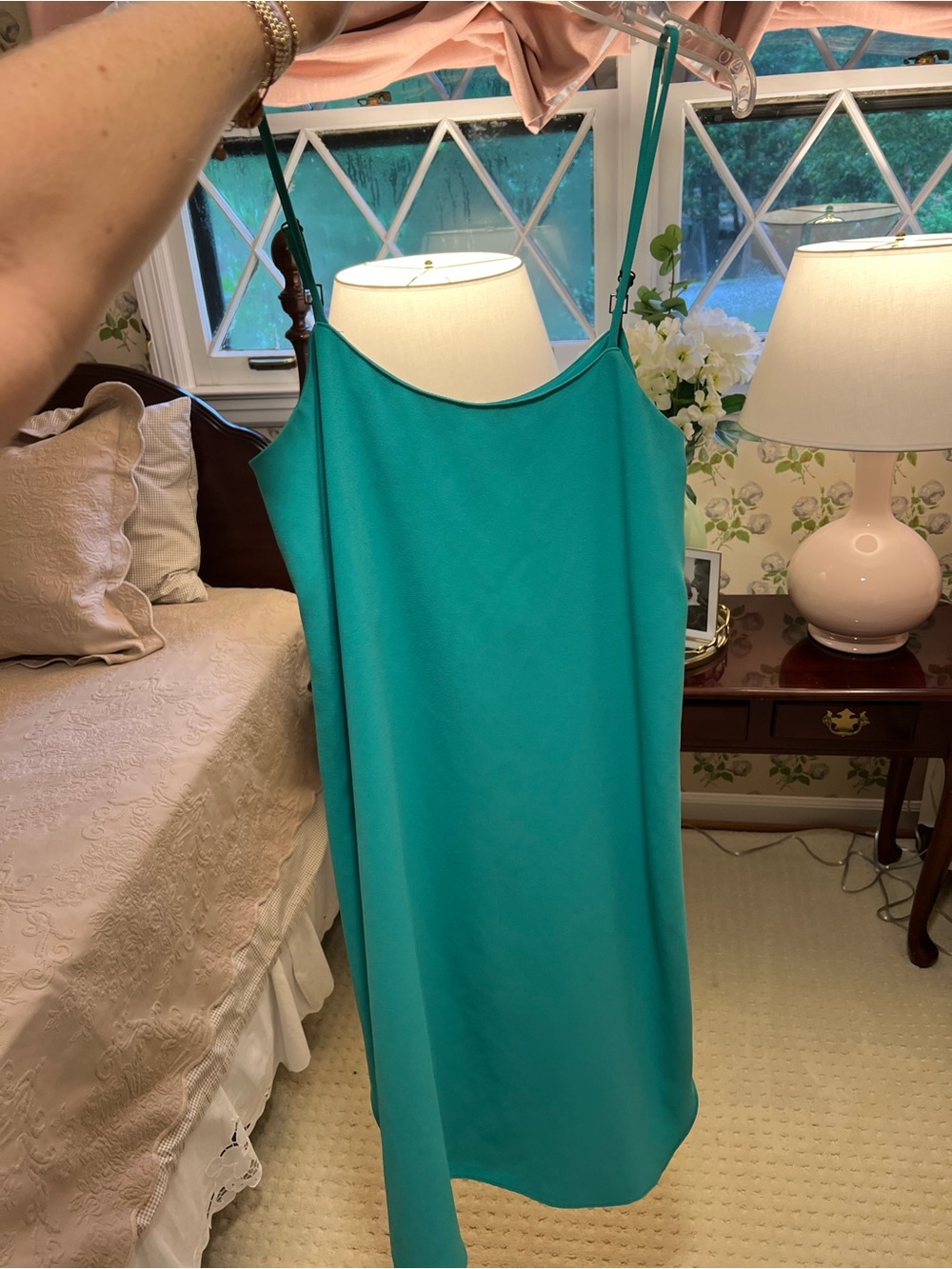 Teal Slip Dress - teal XS
